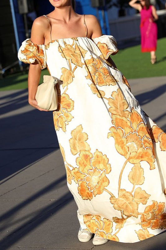 Floral Print Sleeveless Vacation Maxi Dress
