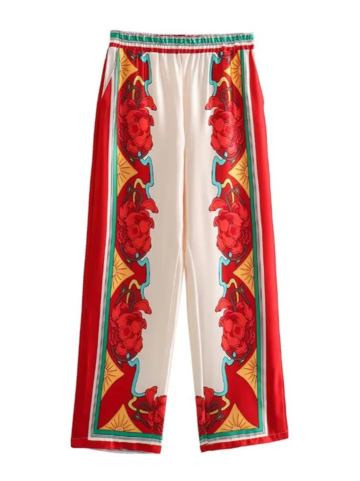 Floral Batwing Sleeves Top & Pants Coord Set