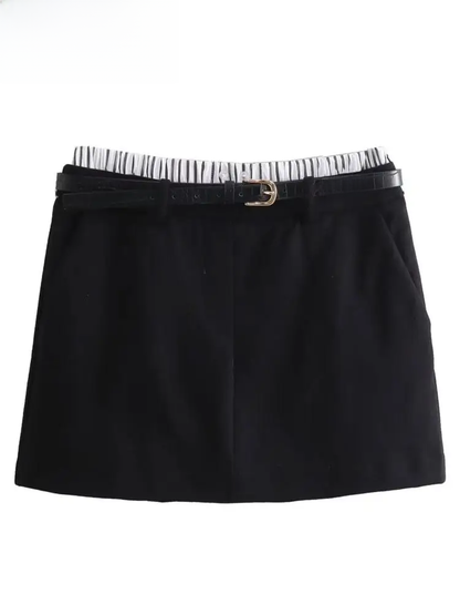 Black Skorts with Belt