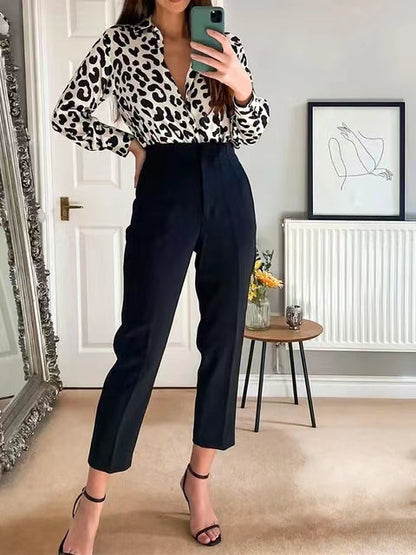Black High Waist Ankle Length Pants
