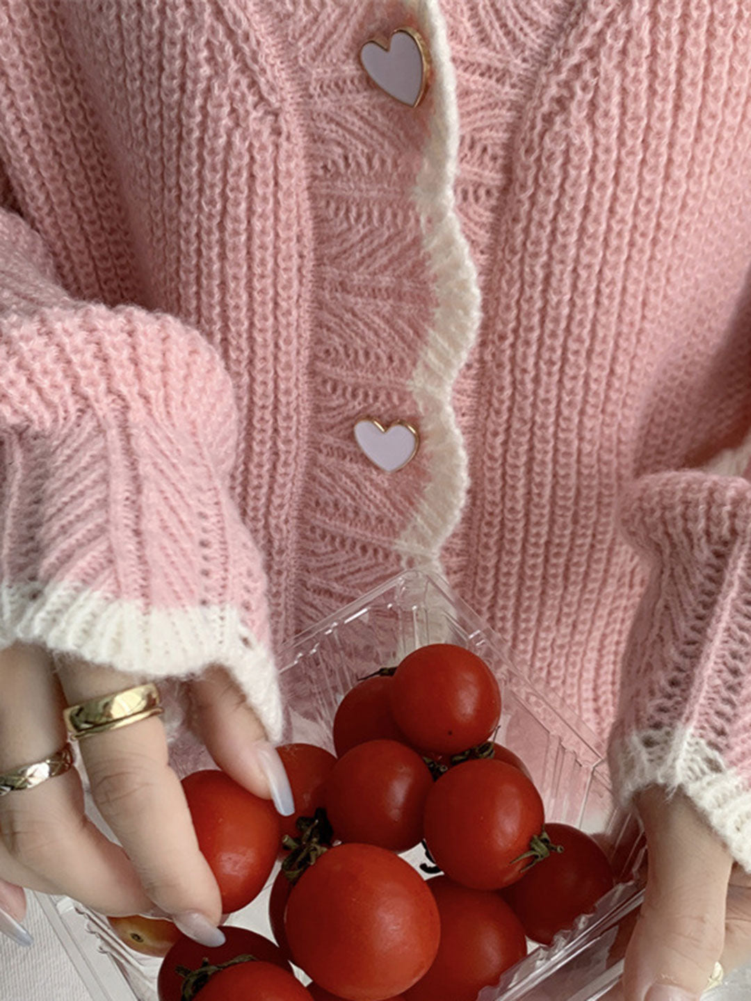 Gloria French Style Love Button Knitted Cardigan