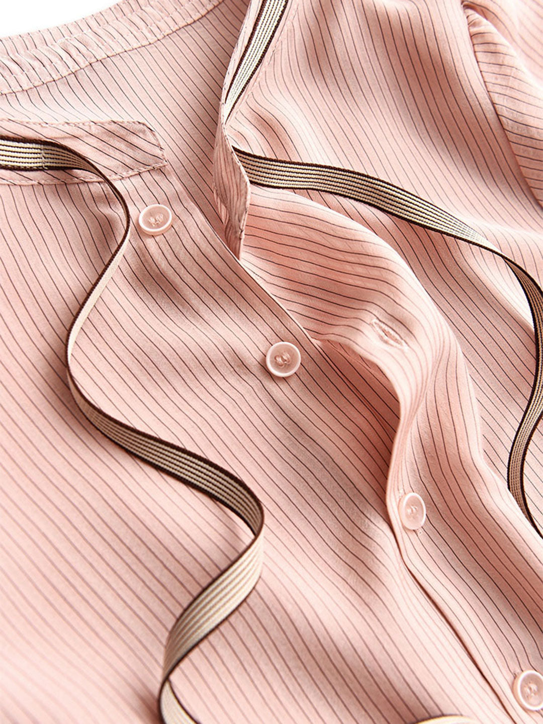 Bella Elegant Bow Tie Striped Shirt Top