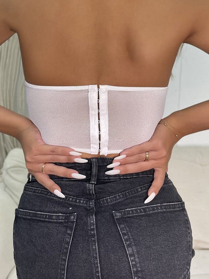 Rose Lace Corset Tube Top