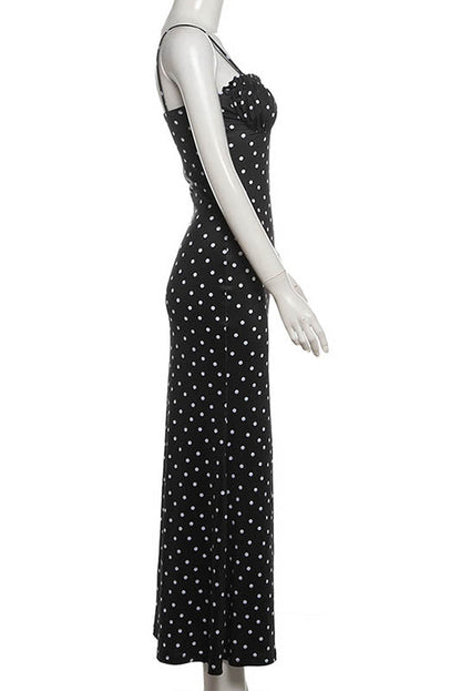 Moonlit Polka Dot Maxi Dress