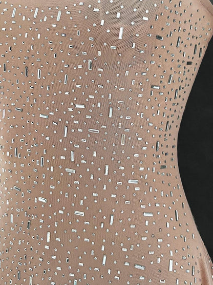 Rhinestone Sling Mermaid Maxi Dress