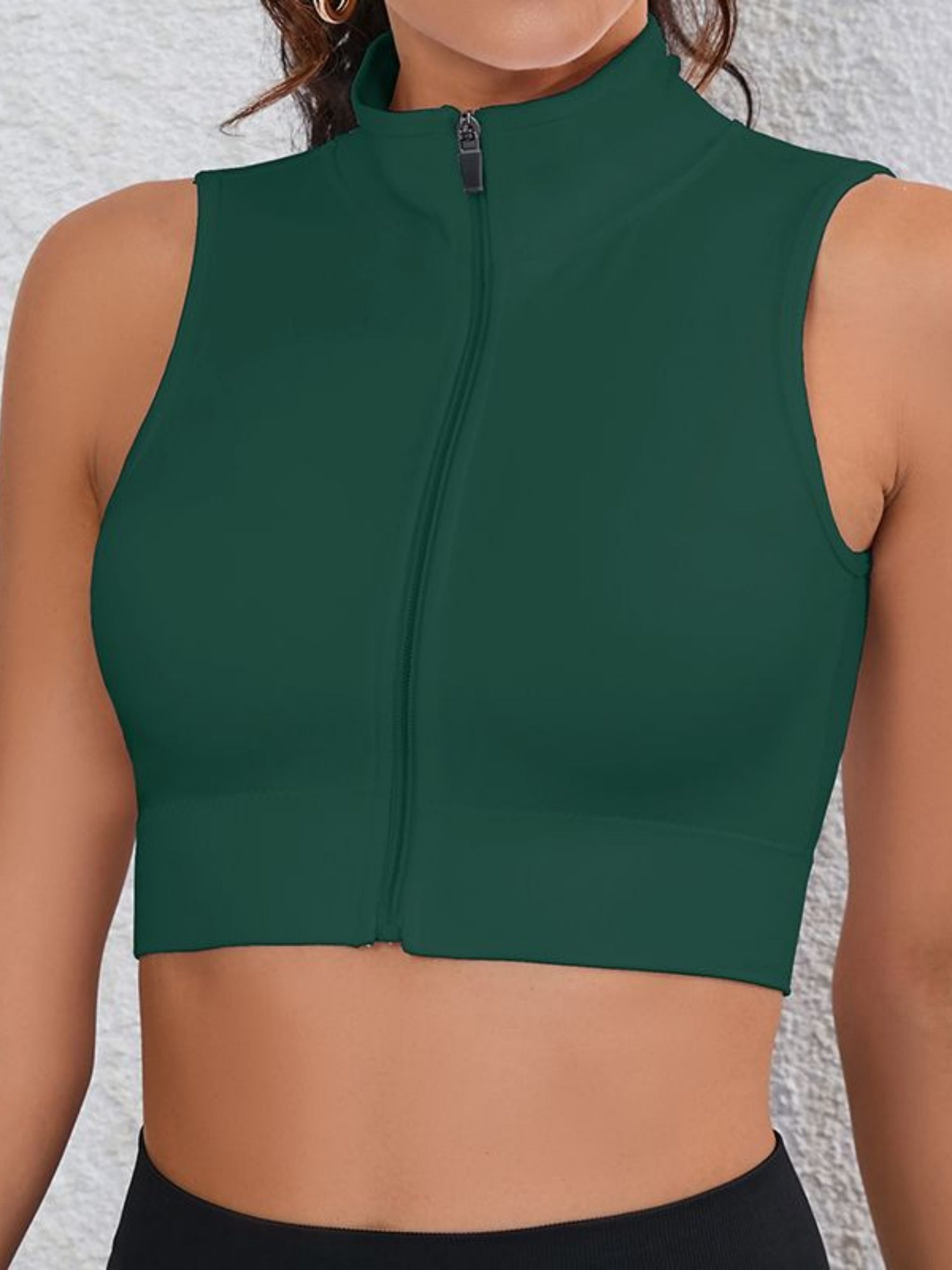 Turtleneck Zipper Seamless Sweat-wicking And Quick-drying Sports Vest