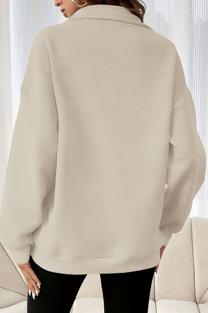 Casual Half Zip Pullover Sweatshirt