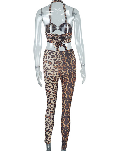 Leopard Print Trouser Set