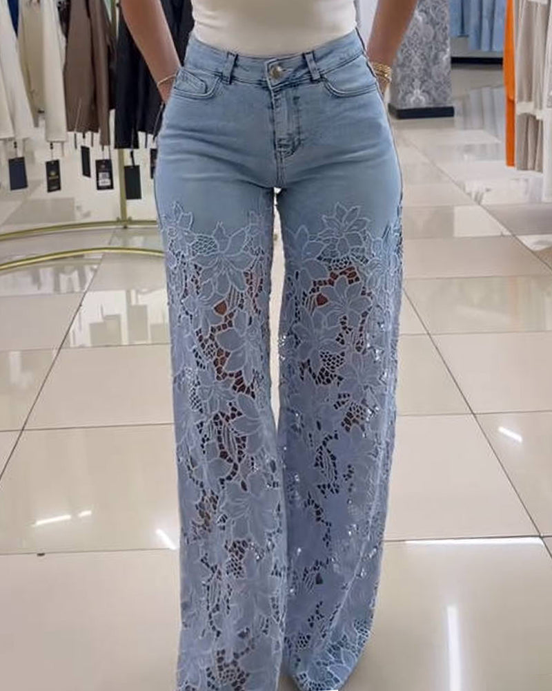 Straight-Leg Jeans With Panelled Cutouts (Pre-Sale)