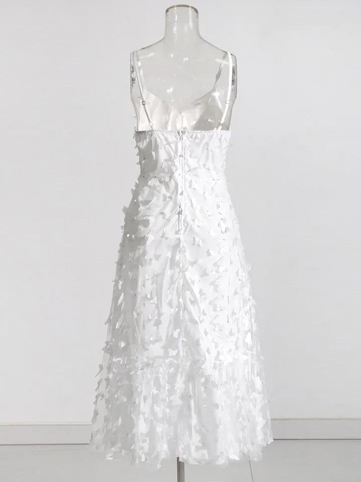 Butterfly Patch Spaghetti Strap Dress