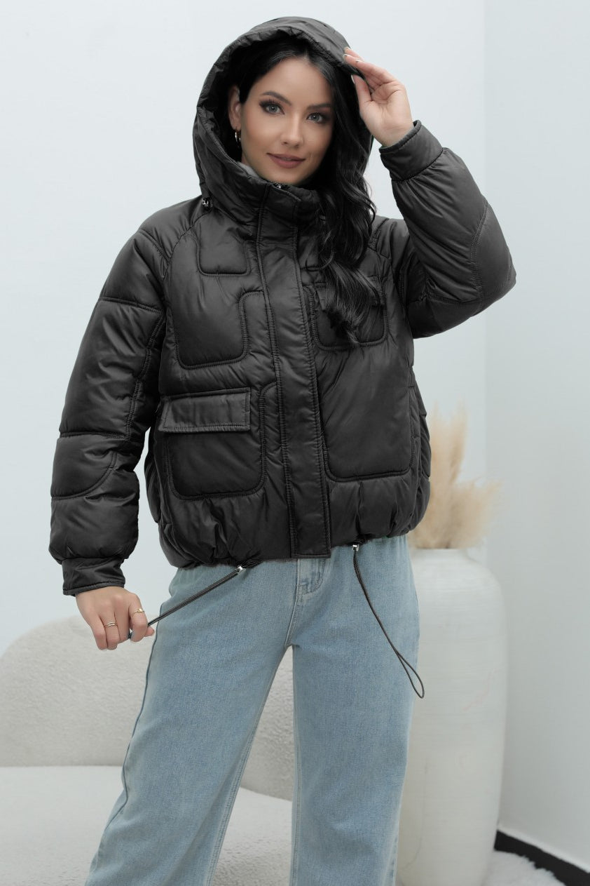Bright Color Stand Collar Puffer Coat