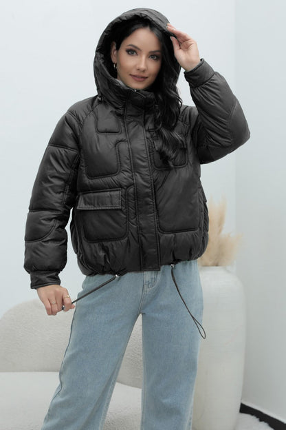 Bright Color Stand Collar Puffer Coat
