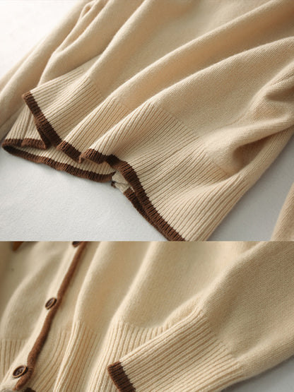 Aurora Vintage Crew Neck Cotton knitted Cardigan