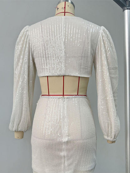 Sequins Hollow Out Cutout out Beaded Dress