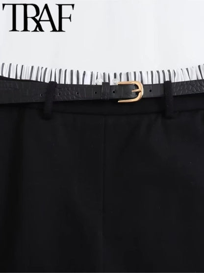 Black Skorts with Belt