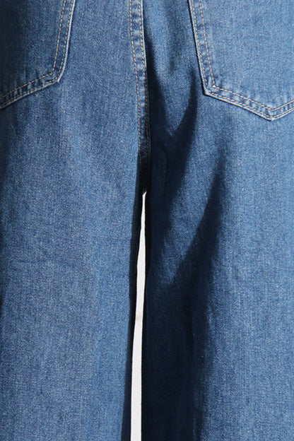 High Waist Heart Cutout Wide Leg Jean