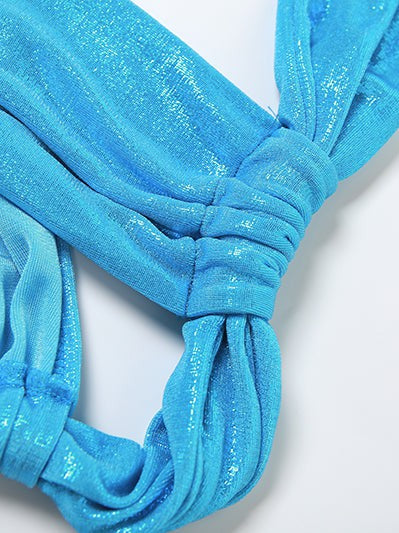 Oblique Shoulder Sheath High Slit Maxi Dress