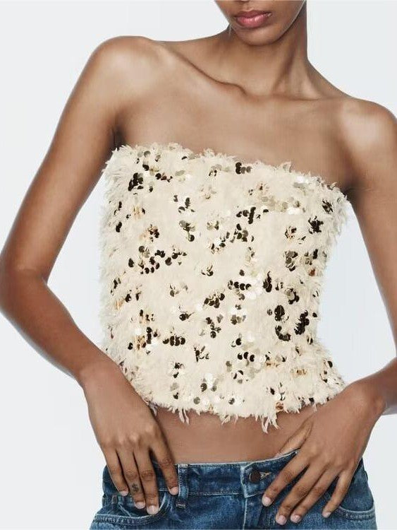 Bandeau Glitter Tube Top