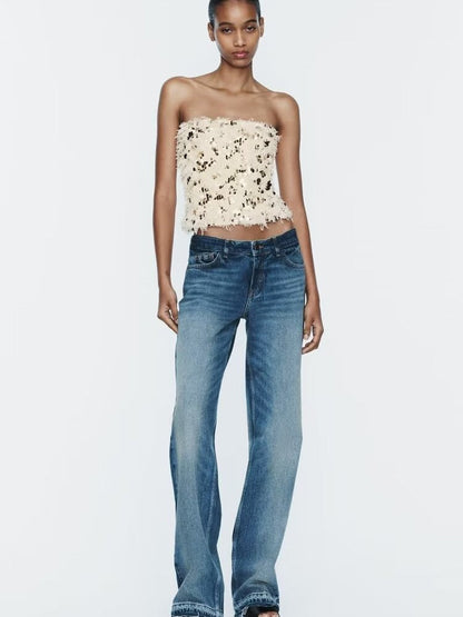 Bandeau Glitter Tube Top