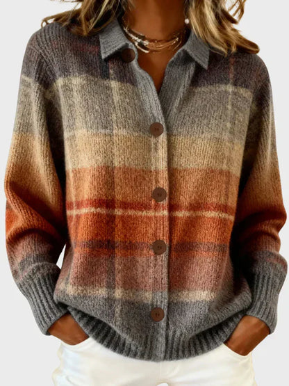 The Victoria — Plaid Knit Cardigan