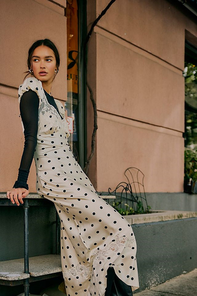 Edwina Butterfly Polka Dots Maxi Dress