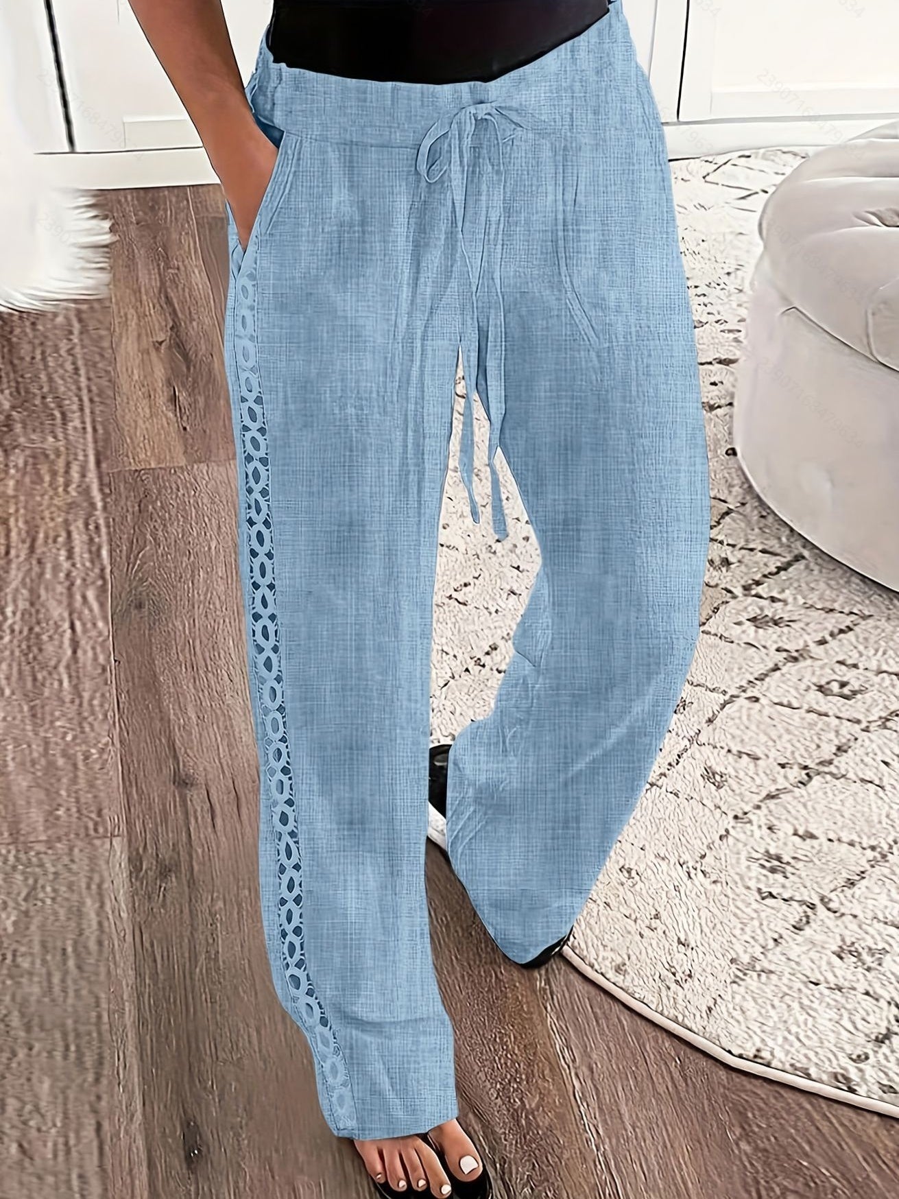 Side-trimmed Slanted Pocket Casual Trousers