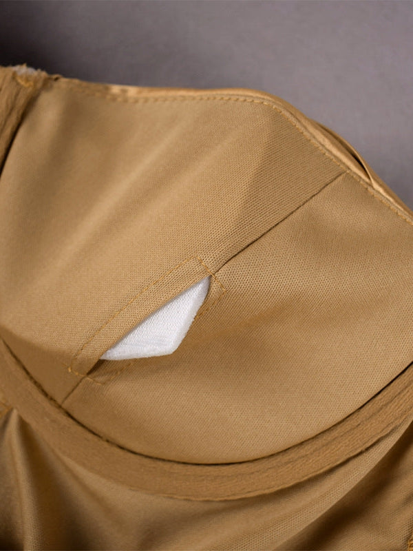 Boning Corset Satin Split Suspender Dress