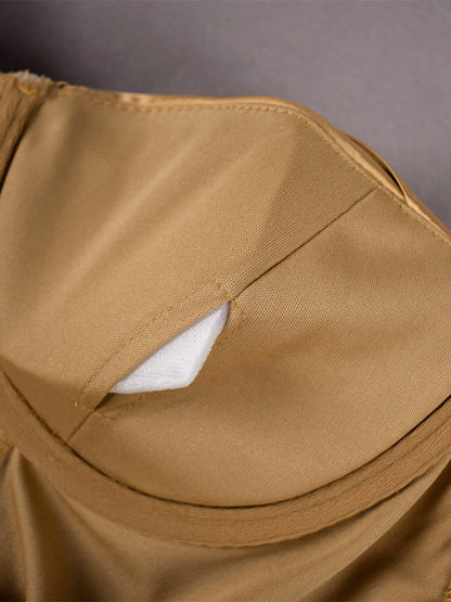 Boning Corset Satin Split Suspender Dress