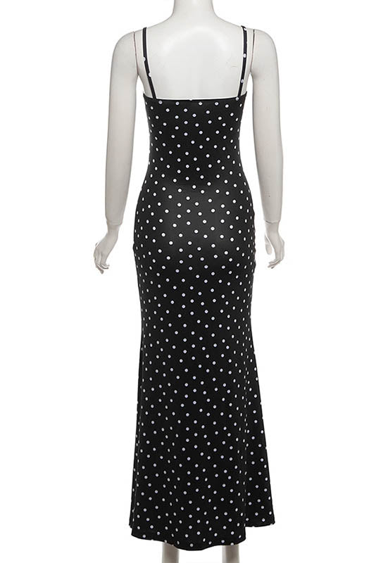 Moonlit Polka Dot Maxi Dress