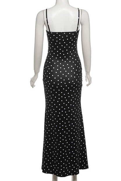 Moonlit Polka Dot Maxi Dress
