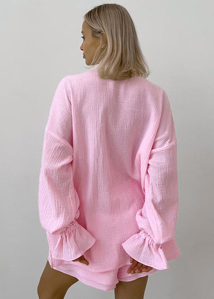 Breeze Cotton - Relaxed Two-Piece Shirt & Shorts Set