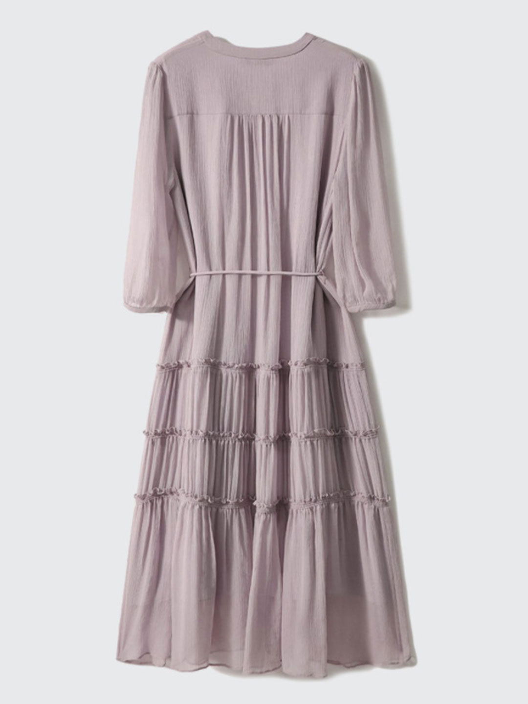 Sophie Elegant Pleated Tie Dress-Purple