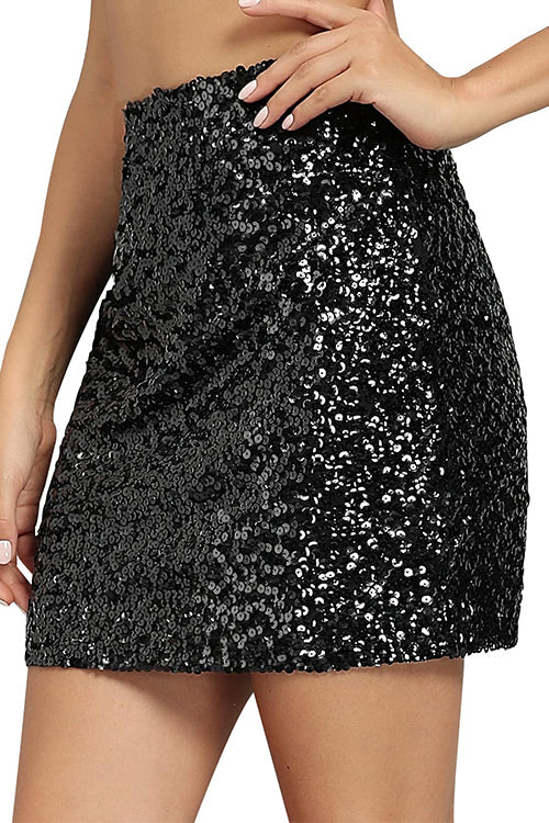 Stretchy Bodycon Sequin Mini Pary Skirt