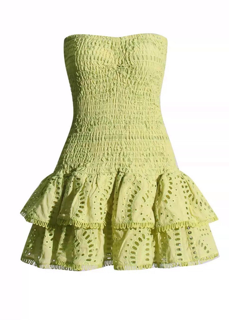 Santorini Smocked Strapless Mini Dress