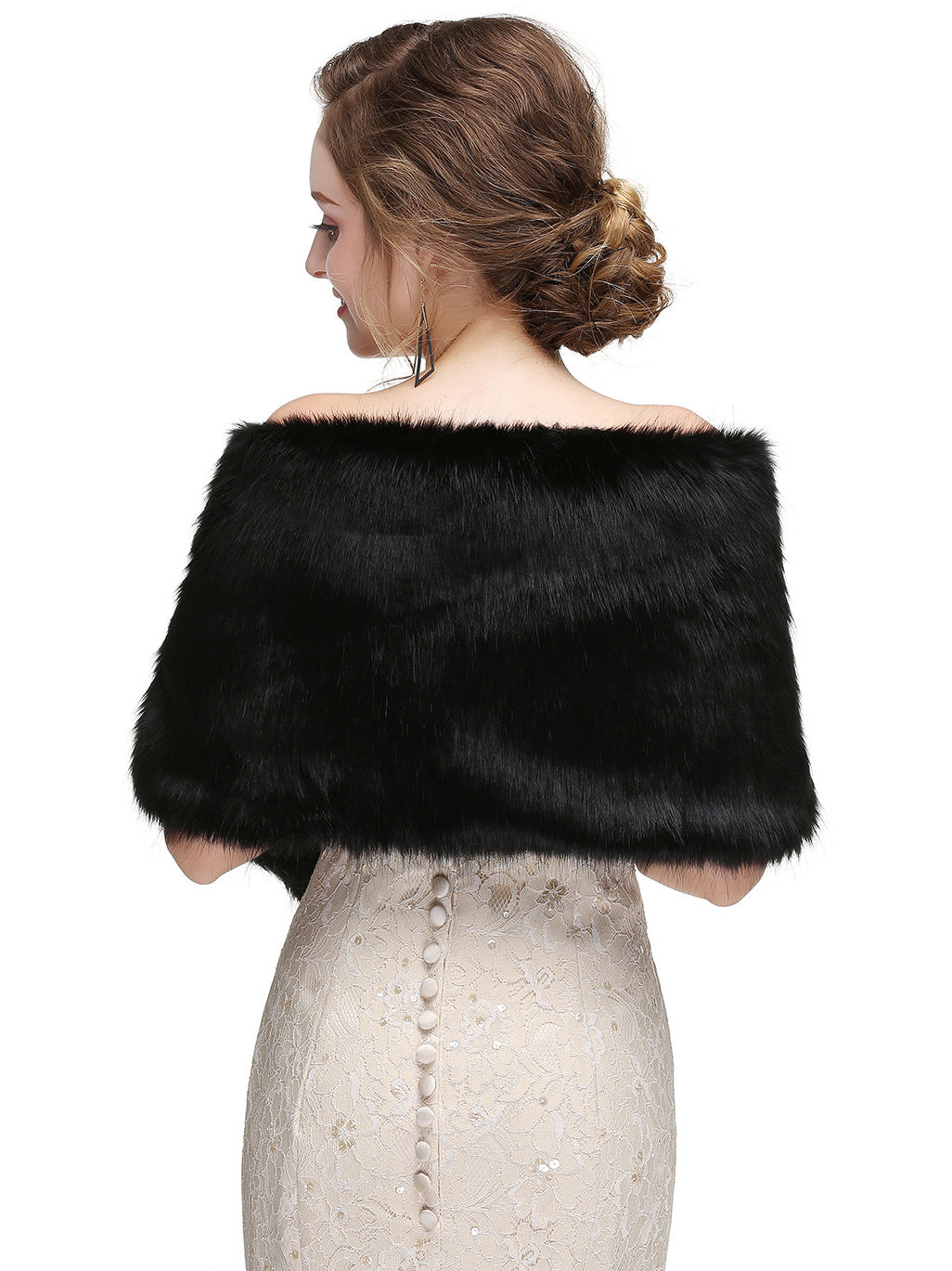 Faux Fur Wedding Wrap Shawl Bridal Winter Warm Cover Ups