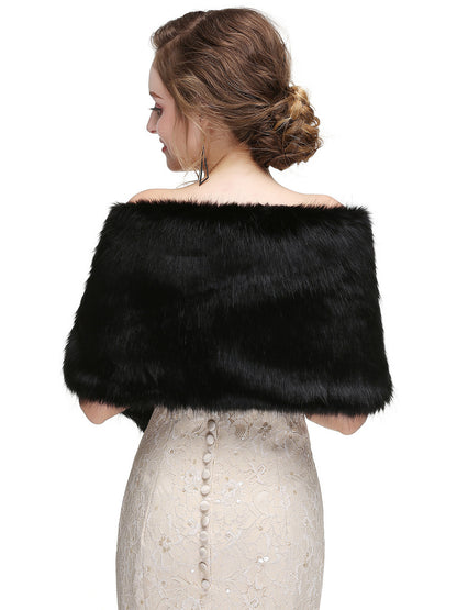 Faux Fur Wedding Wrap Shawl Bridal Winter Warm Cover Ups