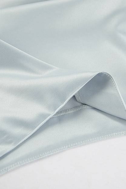 Satin High-Slit A-Line Midi Skirt