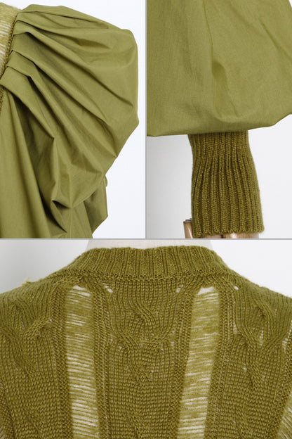 Basia Lantern Sleeve Knit Sweater