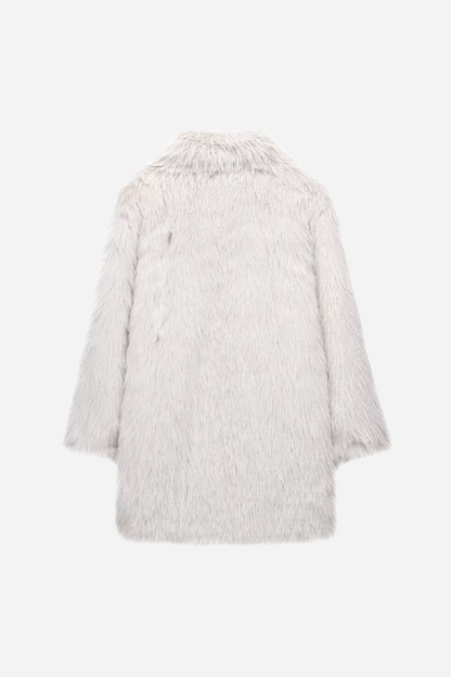 Oversized Faux Fur Long Sleeve Coat