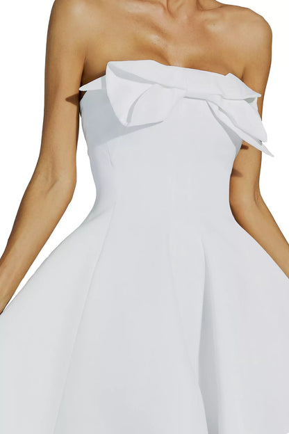 Andi White Bow Off Shoulder Dress