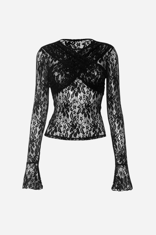 Lace Cross Body Top