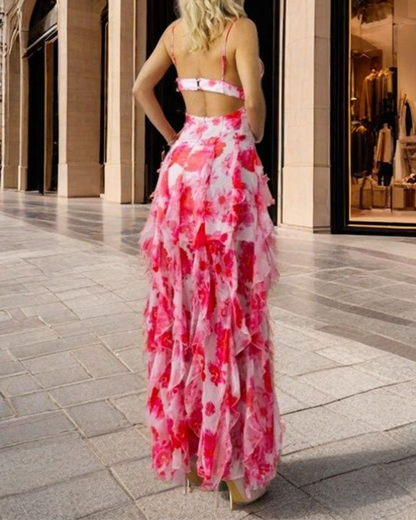 Printed Ruffle Dress