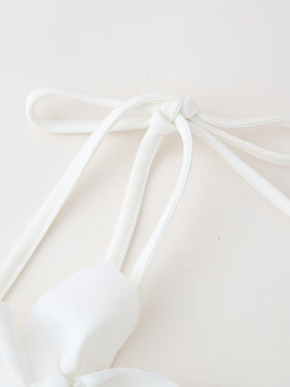 3D Floral Applique Vest Lace up Top