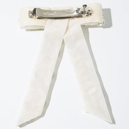 Luxurious Diamond-filled Velvet Bow Spring Clip Headdress