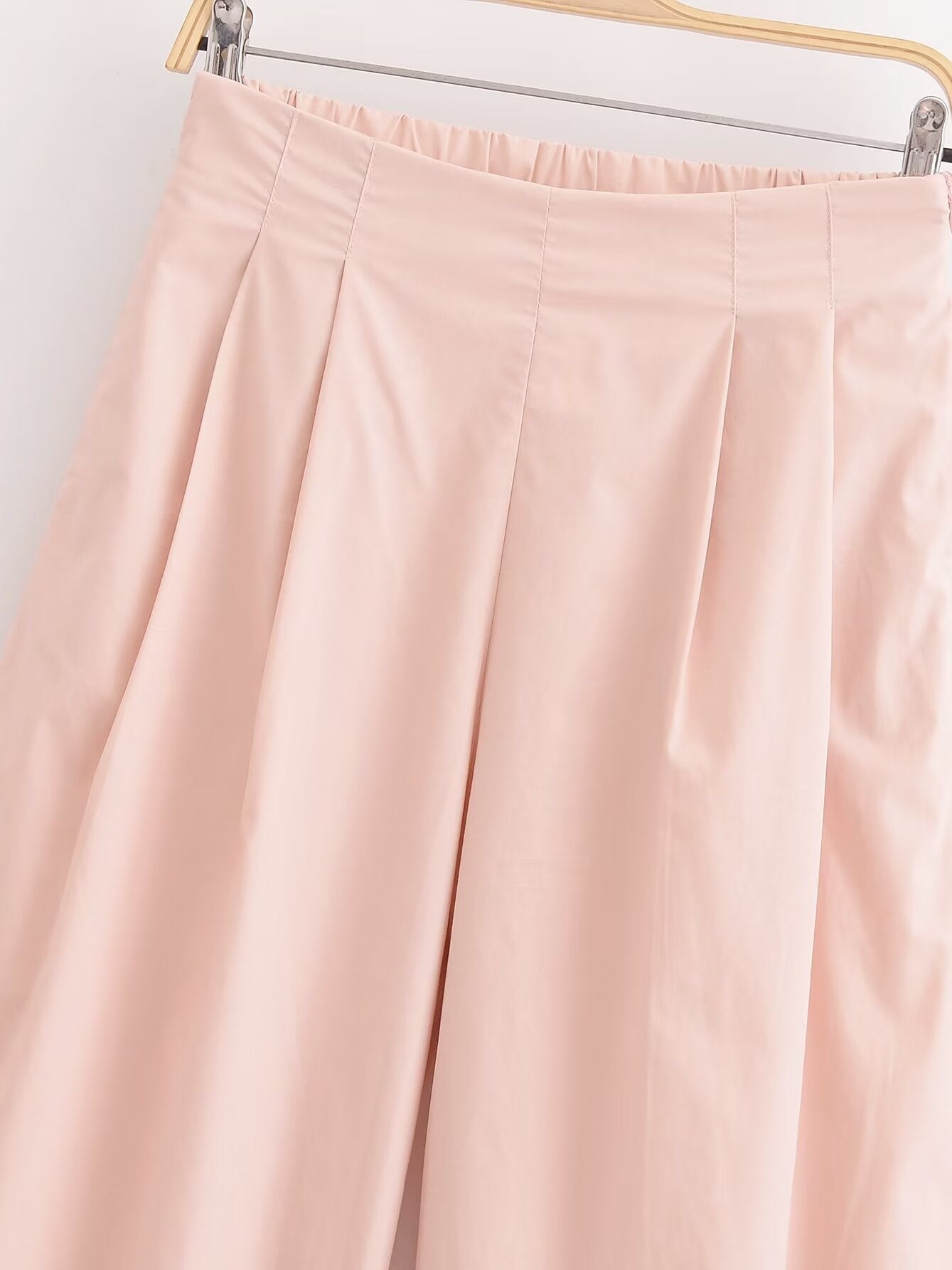 Poplin V neck Top & High Waist Wide Leg Pant Coord Set