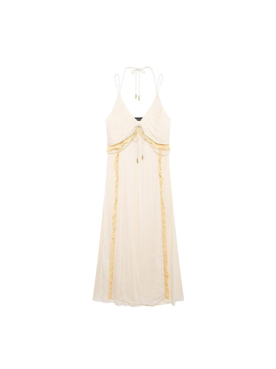 Spaghetti Strap Camisole Tie-up Backless Maxi Dress