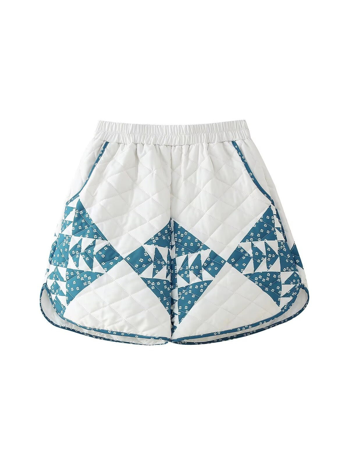 Retro Print Loose Stand Collar Jacket High Waist Shorts Coord Set