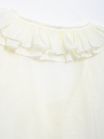 Lantern Sleeve Ruffle Blouse Shirt Top