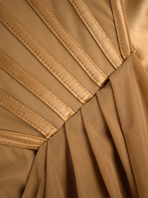 Boning Corset Satin Split Suspender Dress