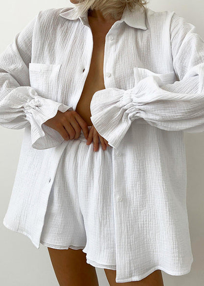 Breeze Cotton - Relaxed Two-Piece Shirt & Shorts Set